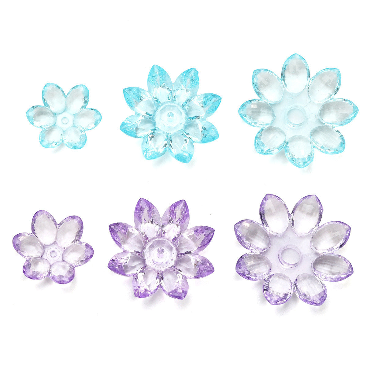 FS2307-Clear Color Lotus Flower (1 Set=24MM Size +34MM Size +38MM Size )