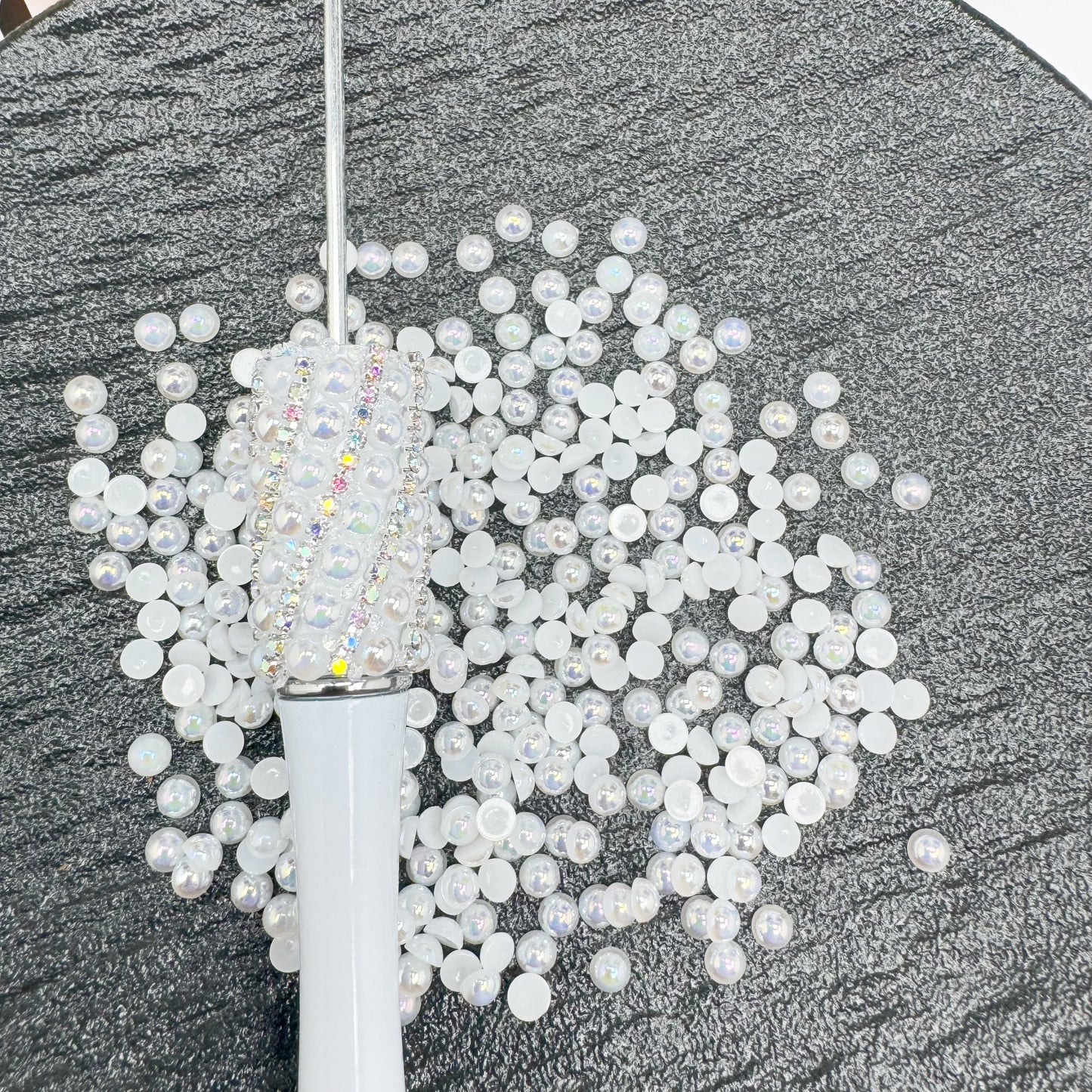 FS3639-4mm AB Half Pearl Looking Half Acrylic Pearl Patch For Making Fancy Beads Or Fancy Pen
