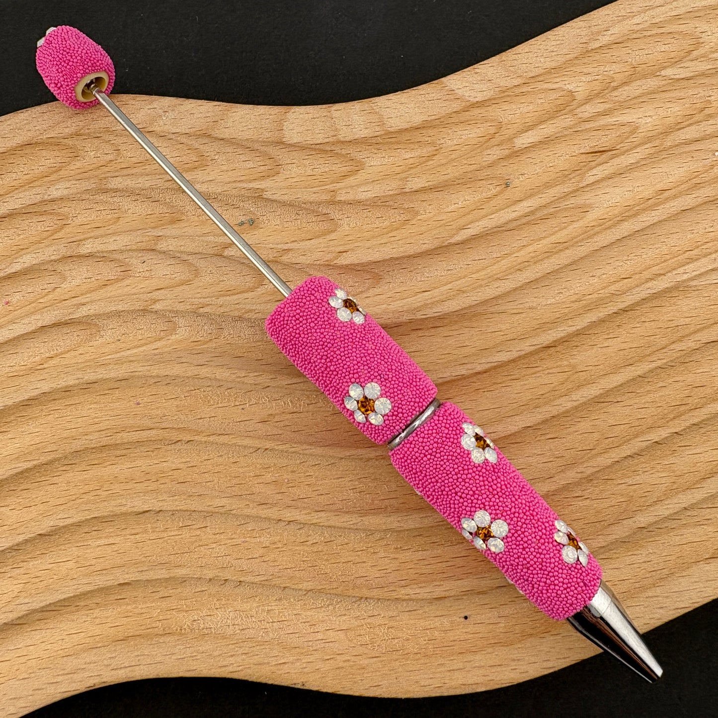 FS2494- Mini Glass Beads and Diamonds Flower Pens