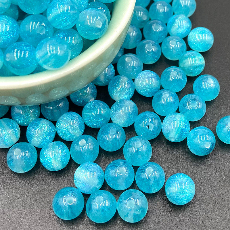 FS2378-10mm Size Galaxy Resin Beads Fit For Beadable Pens
