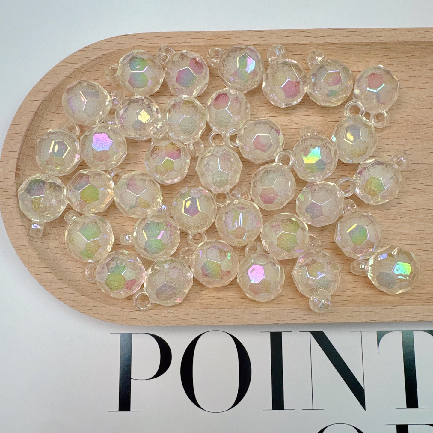 FS3930-16mm Clear Football Shape Bubble Acrylic Dangle Charms Beads For Making Car Hanger