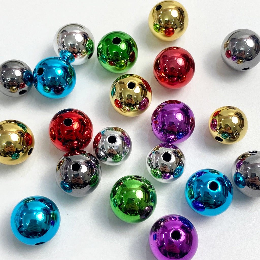 FS1709-16MM Metallic Acrylic Beads Fit For Beadable Pens