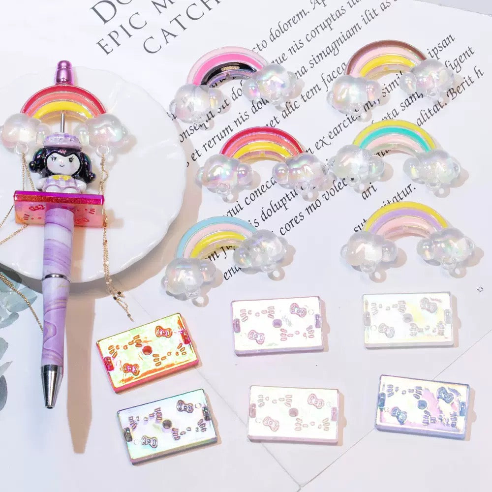 FS4111-Random Mixed Color Swing Resin Beads Fit For Beadable Pens
