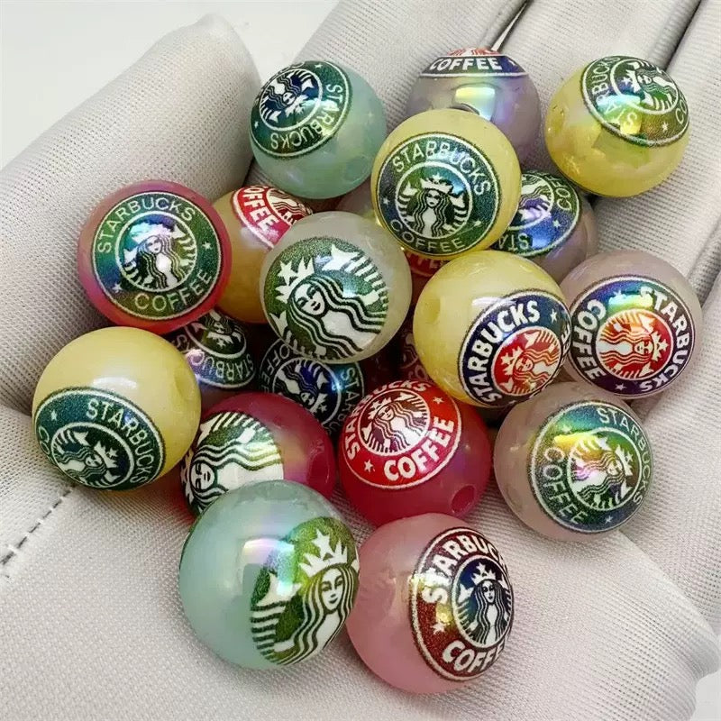 FS4254-16mm UV Coating Star Bucks Acrylic Beads Fit For Beadable
