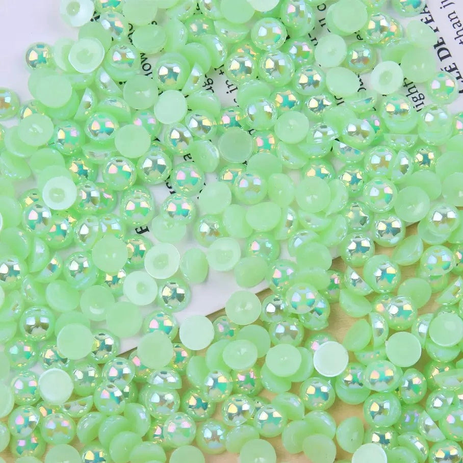 FS3639-4mm AB Half Pearl Looking Half Acrylic Pearl Patch For Making Fancy Beads Or Fancy Pen