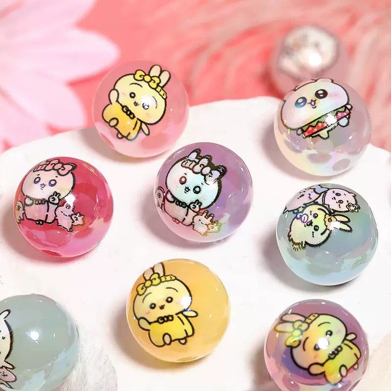 FS4261-16mm UV Coating Printed Acrylic Beads Fit For Beadable Pens