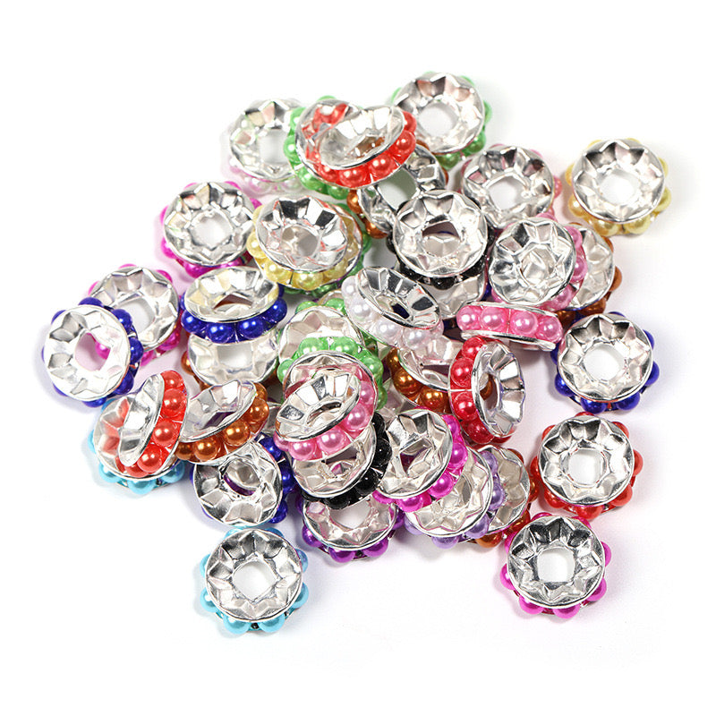 FS2454-12mm Random Mixed Color Pearl Spacer Fit For Beadable Pens