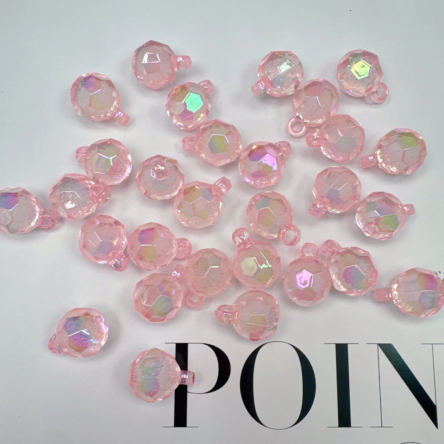 FS3930-16mm Clear Football Shape Bubble Acrylic Dangle Charms Beads For Making Car Hanger