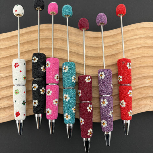 FS2494- Mini Glass Beads and Diamonds Flower Pens