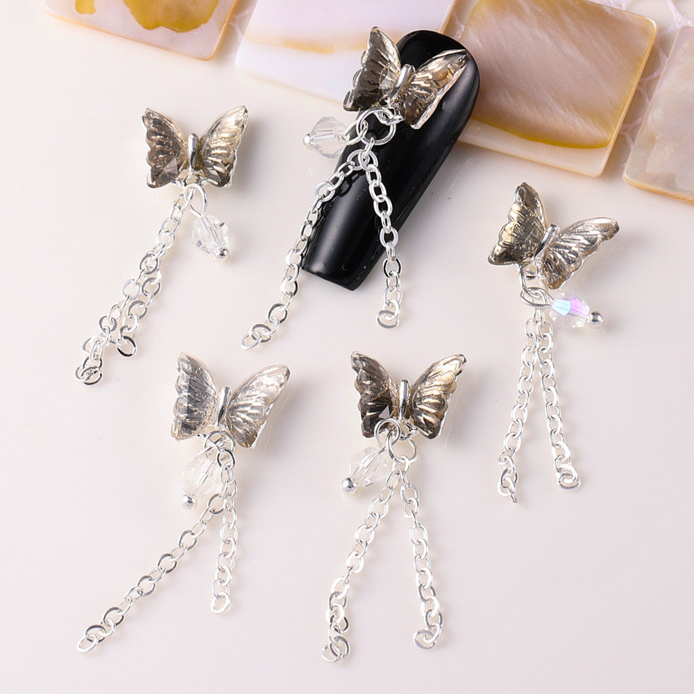 FS2732-1.2¡Á4.2cm AB Color Butterfly Nail Charms For Making Fancy Beads Or Fancy Pen