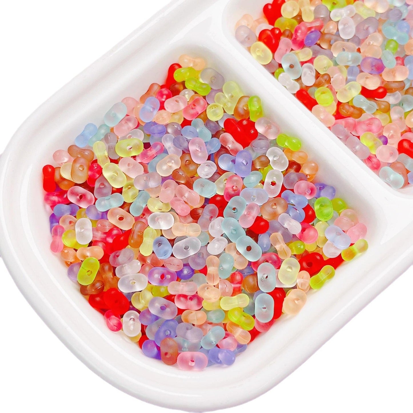 FS2381-3¡Á6mm Clear Frosted Peanut Acrylic Beads For Making Key Chain