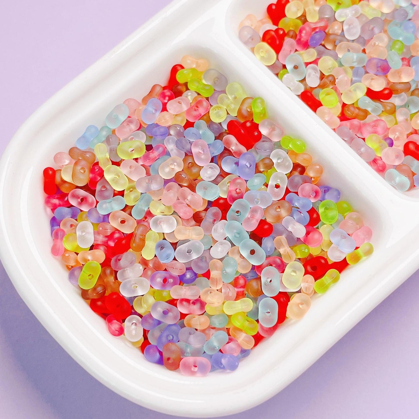 FS2381-3¡Á6mm Clear Frosted Peanut Acrylic Beads For Making Key Chain