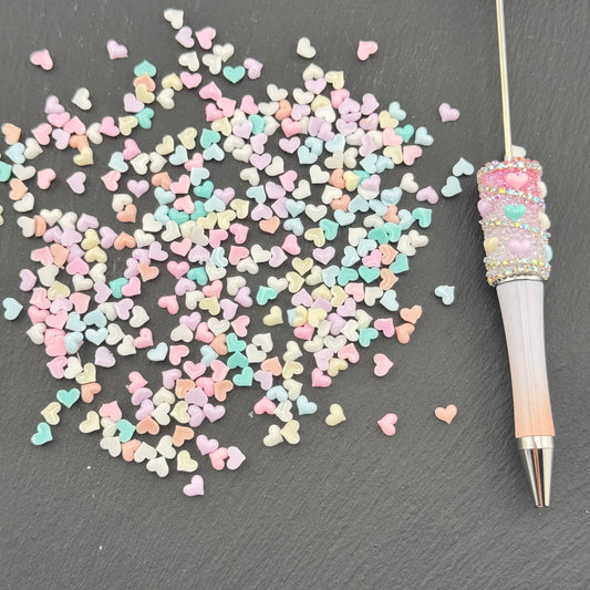 FS5380-About 5mm*5mm Random Mixed Color Resin Heart Nail Charms For Making Fancy Beads Or Fancy Beadable Pens