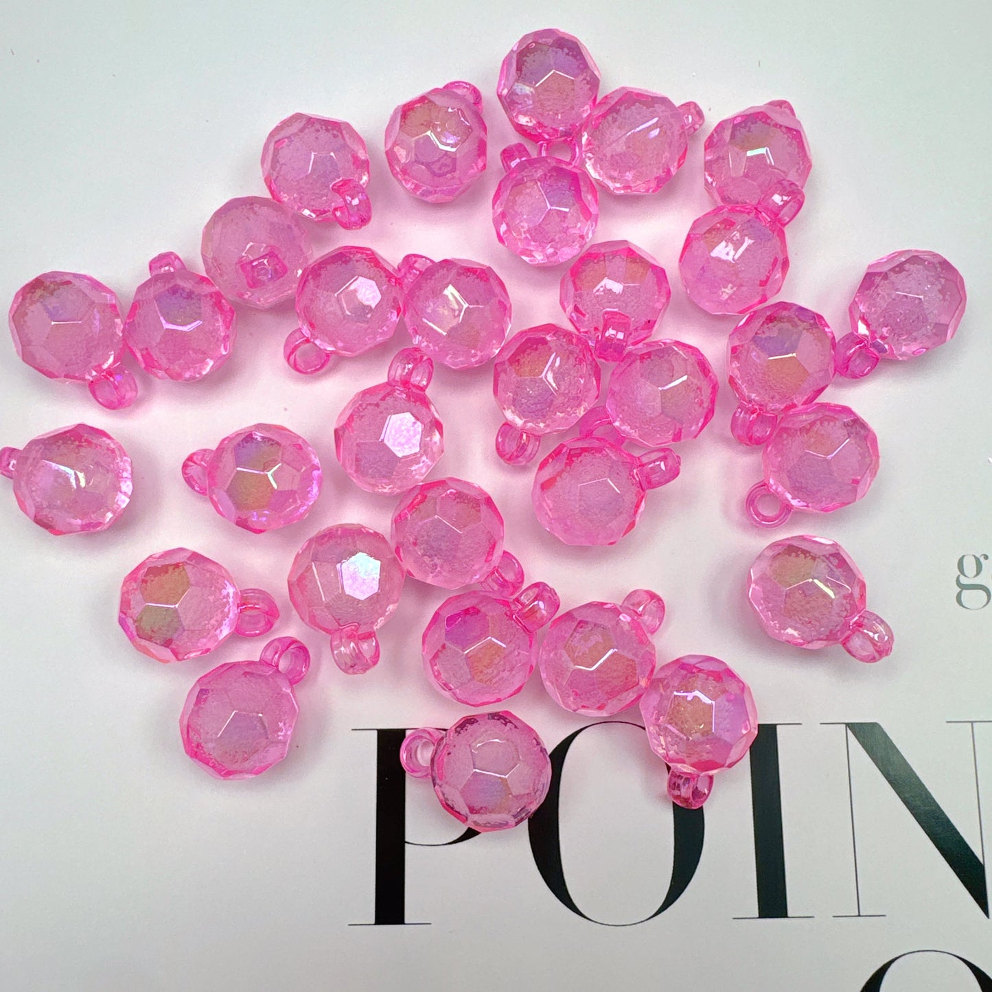 FS3930-16mm Clear Football Shape Bubble Acrylic Dangle Charms Beads For Making Car Hanger
