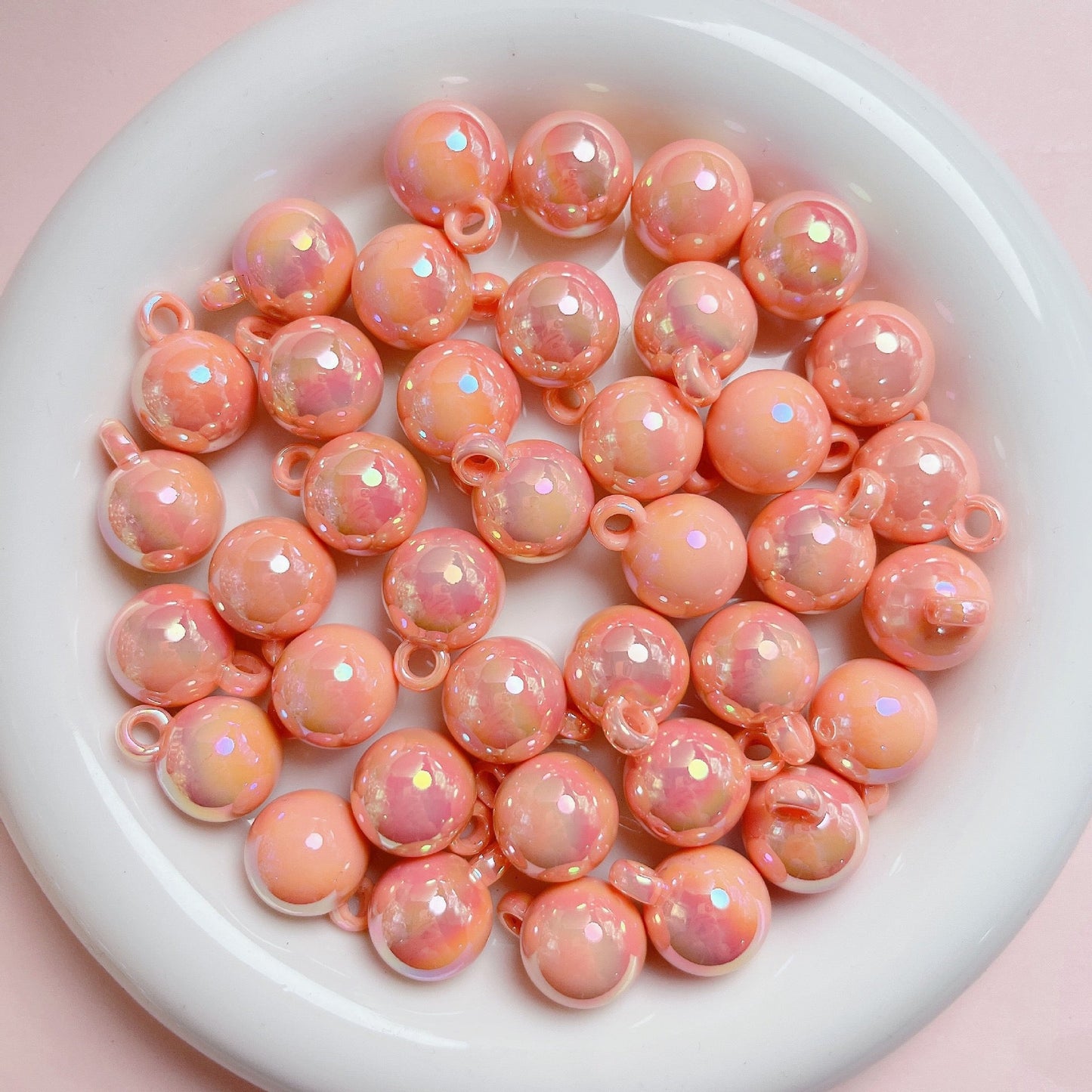 FS2385-16MM Glowing Solid Color Dangle Acrylic Beads For Making Car Hangers