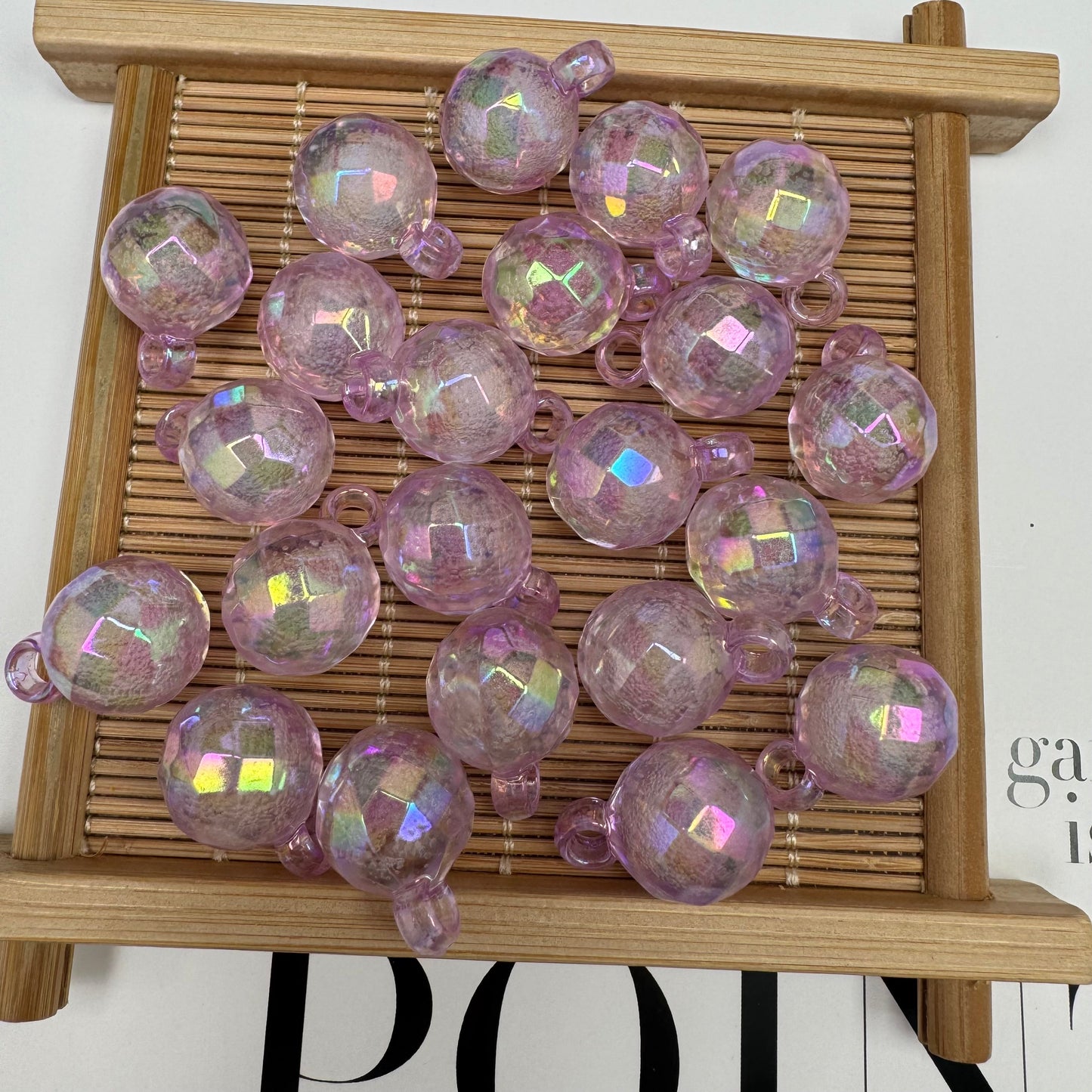 FS3936-16mm Disco Acrylic Bubble Beads For Making Car Hanger