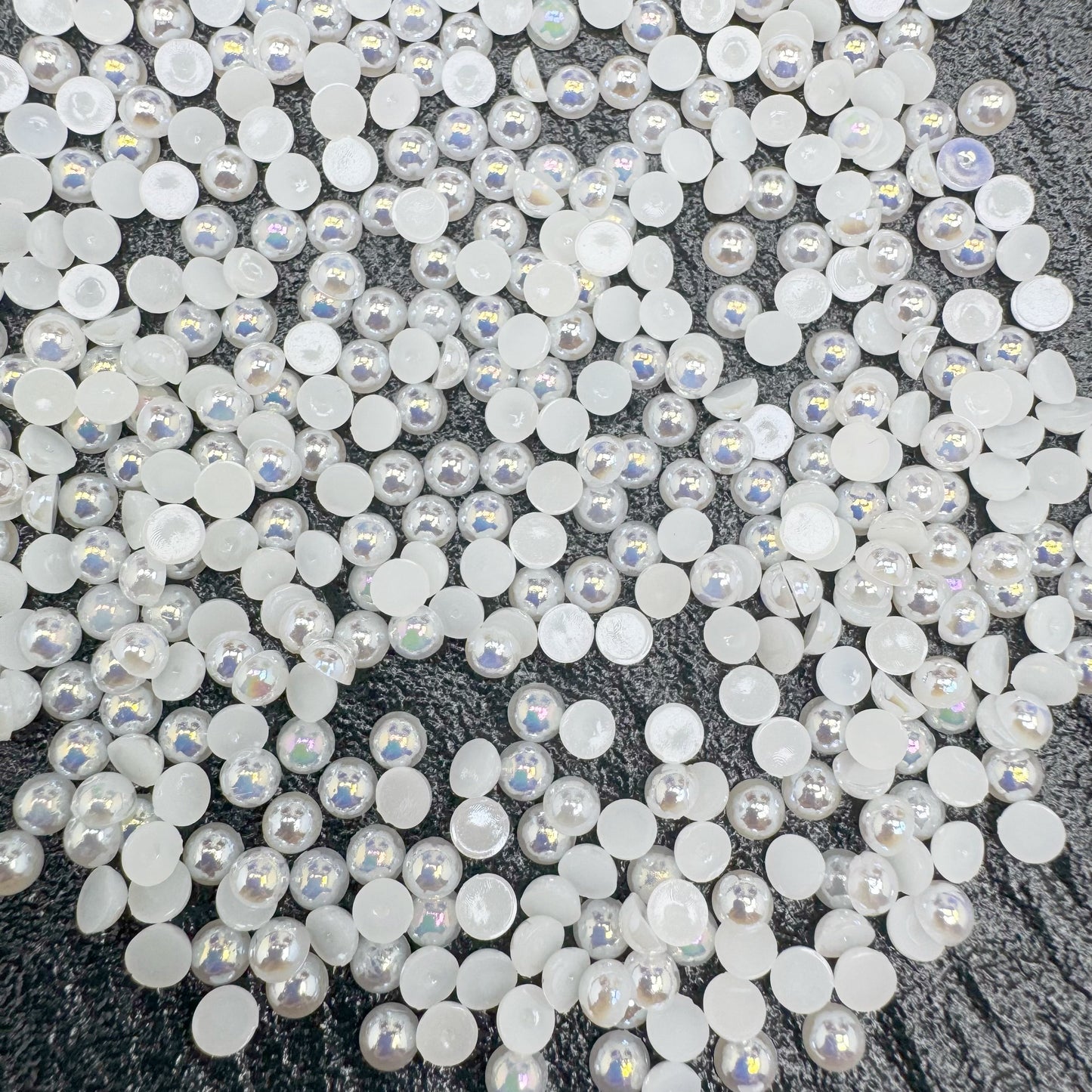 FS3639-4mm AB Half Pearl Looking Half Acrylic Pearl Patch For Making Fancy Beads Or Fancy Pen