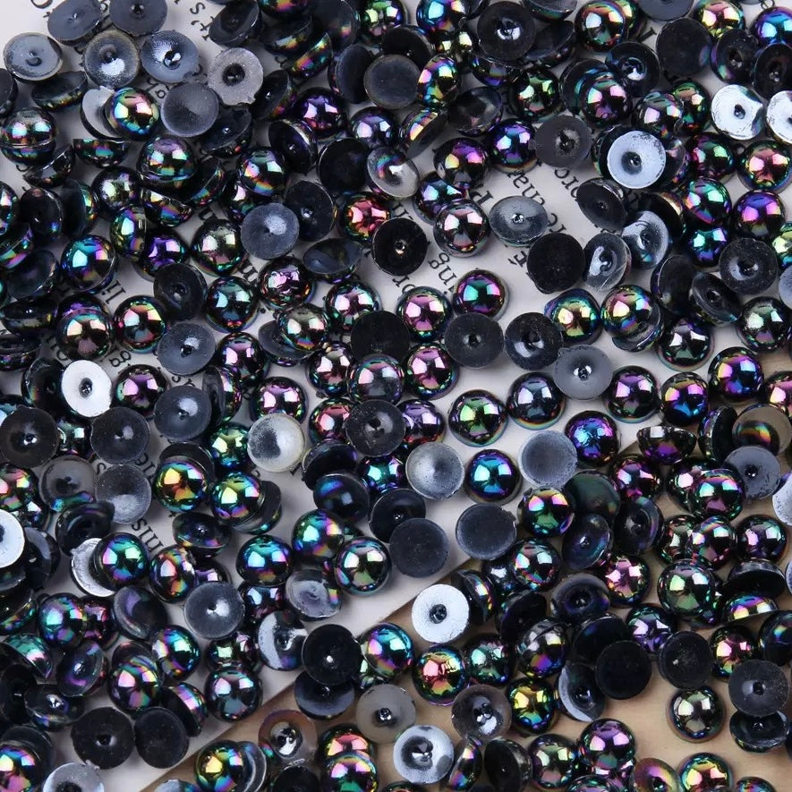 FS3639-4mm AB Half Pearl Looking Half Acrylic Pearl Patch For Making Fancy Beads Or Fancy Pen