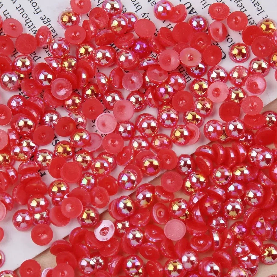 FS3639-4mm AB Half Pearl Looking Half Acrylic Pearl Patch For Making Fancy Beads Or Fancy Pen