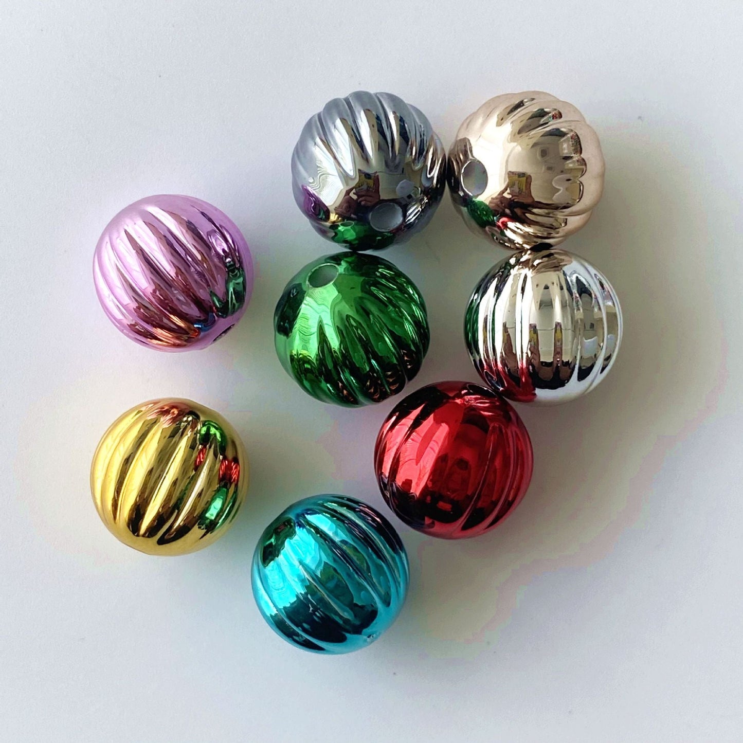 FS0425-16MM Metallic UV Shiny Acrylic Beads Fit For Beadable Pens
