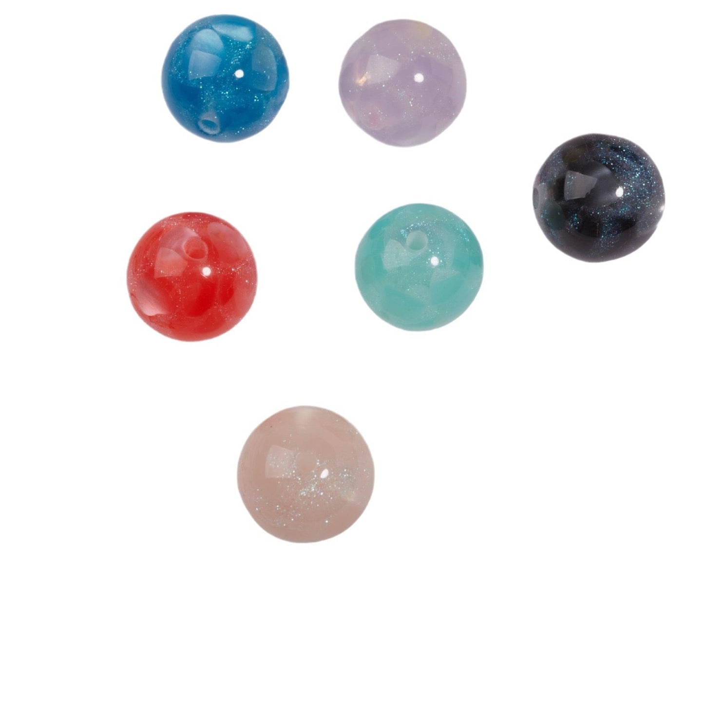 FS1935-Gliter Heart Resin Beads Fit For Beadable Pens
