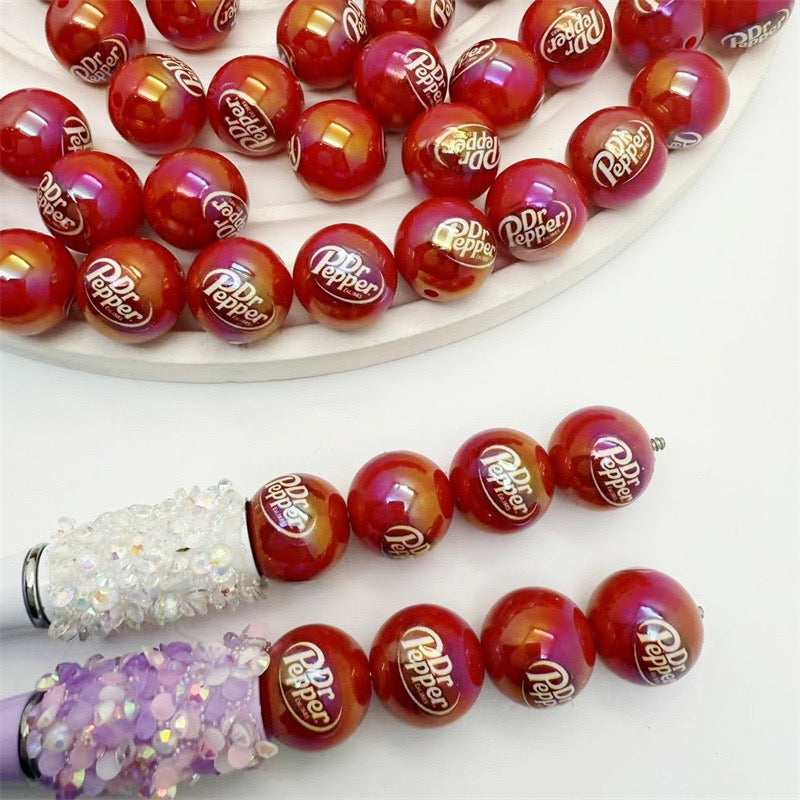 FS4263-16Mm Printed UV Coating Acrylic Beads Fit For Beadable Pens