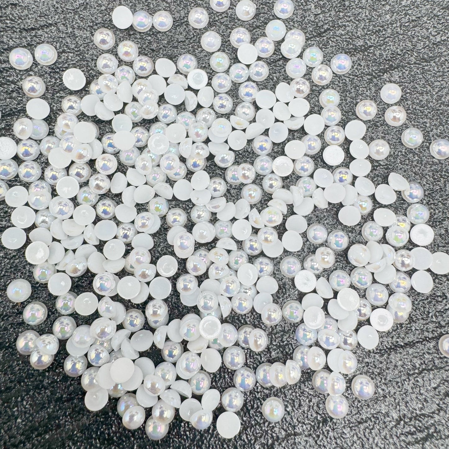 FS3639-4mm AB Half Pearl Looking Half Acrylic Pearl Patch For Making Fancy Beads Or Fancy Pen