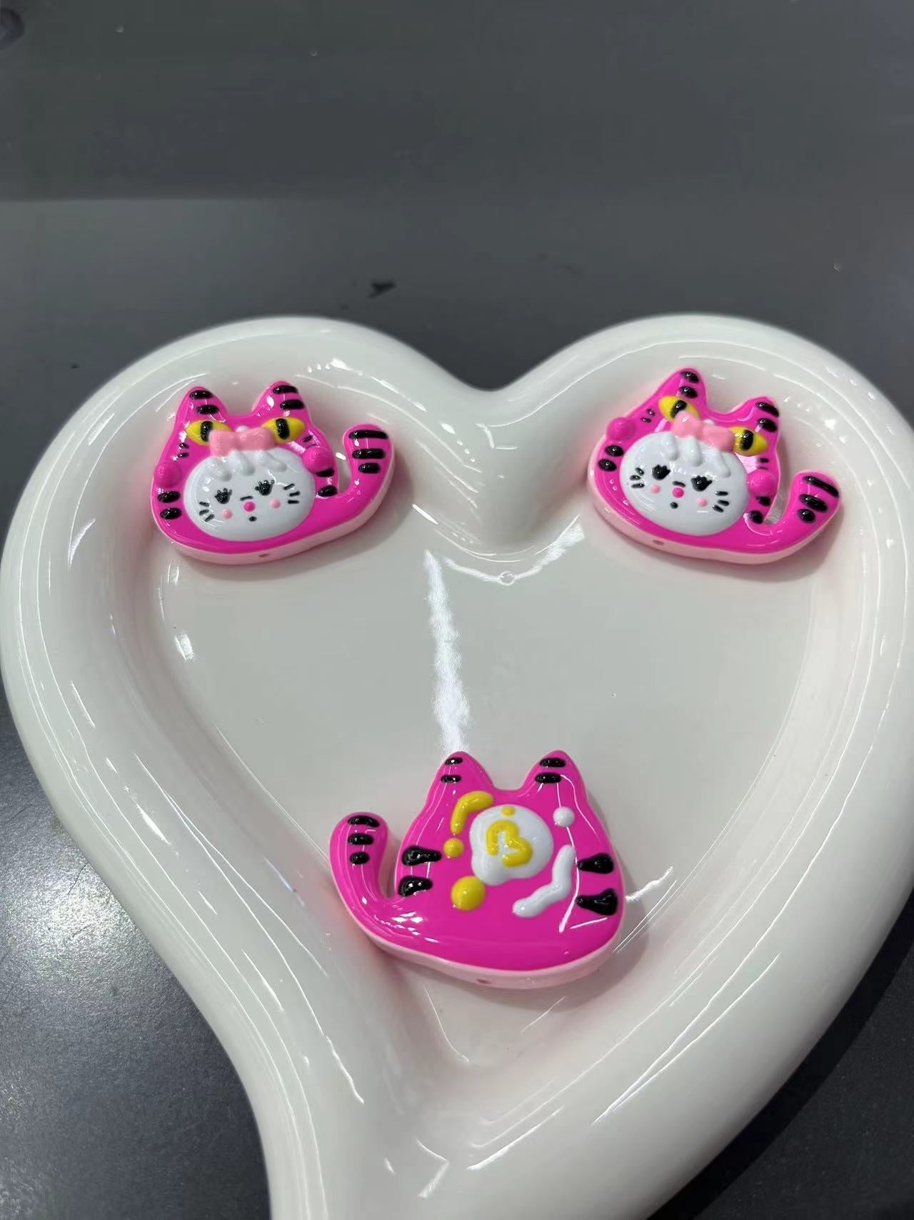 FS2465-Mikko Cat Hand Painted Acrylic Beads Fit For Beadable Pens