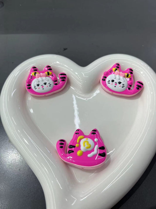 FS2465-Mikko Cat Hand Painted Acrylic Beads Fit For Beadable Pens