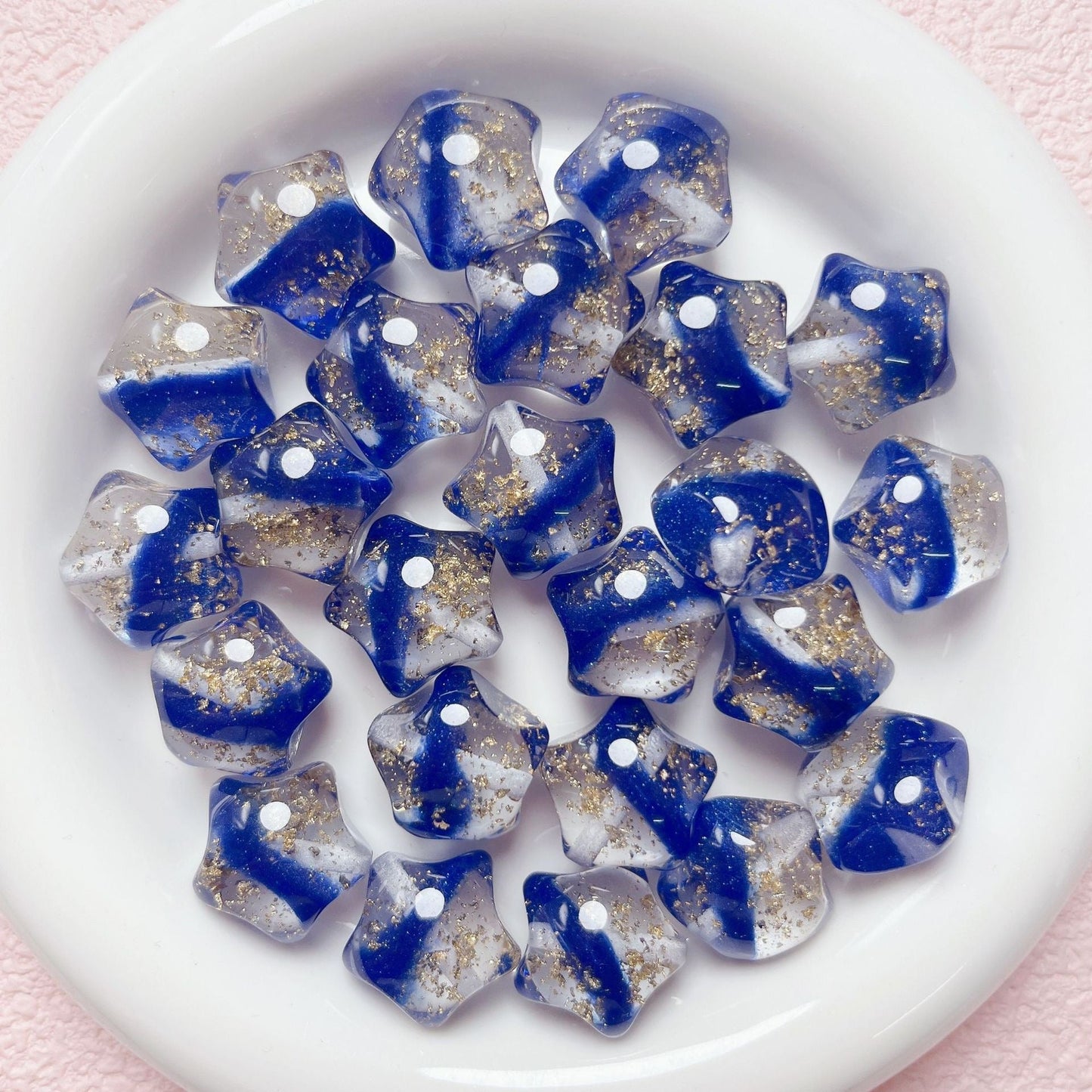 FS1699-20mm*19mm Gold Foil Resin Beads Fit For Beadable Pens