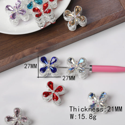 FS1781-Flower Metal Beads Fit For Beadable Pens