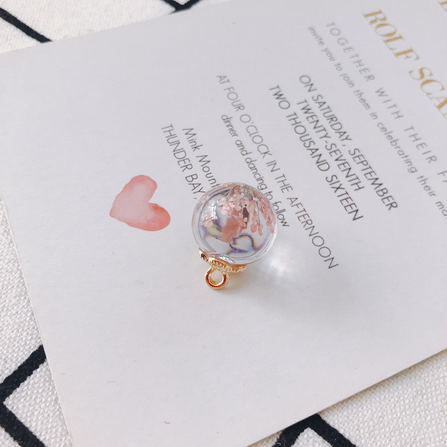 FS3460- 16MM Real Dried Flower Resin Glass Charms For Making Car Hangers