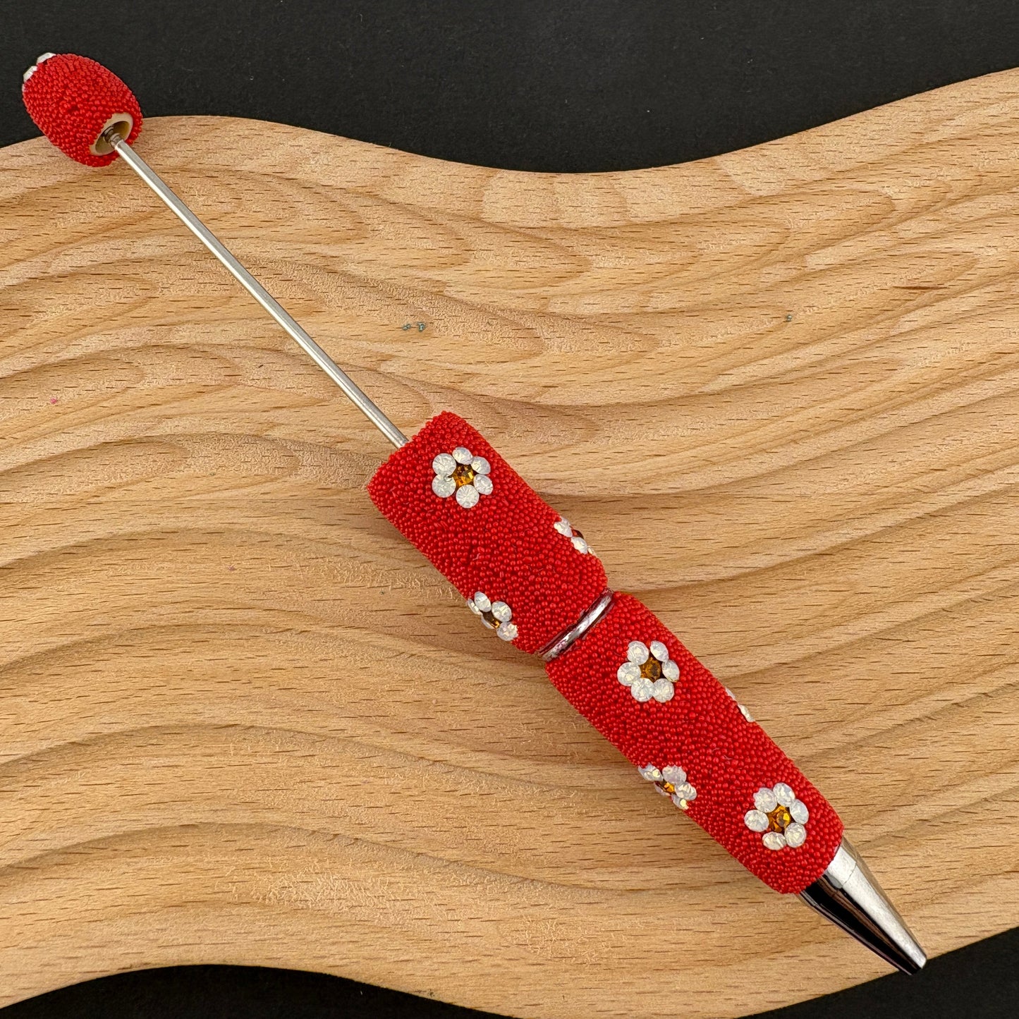 FS2494- Mini Glass Beads and Diamonds Flower Pens