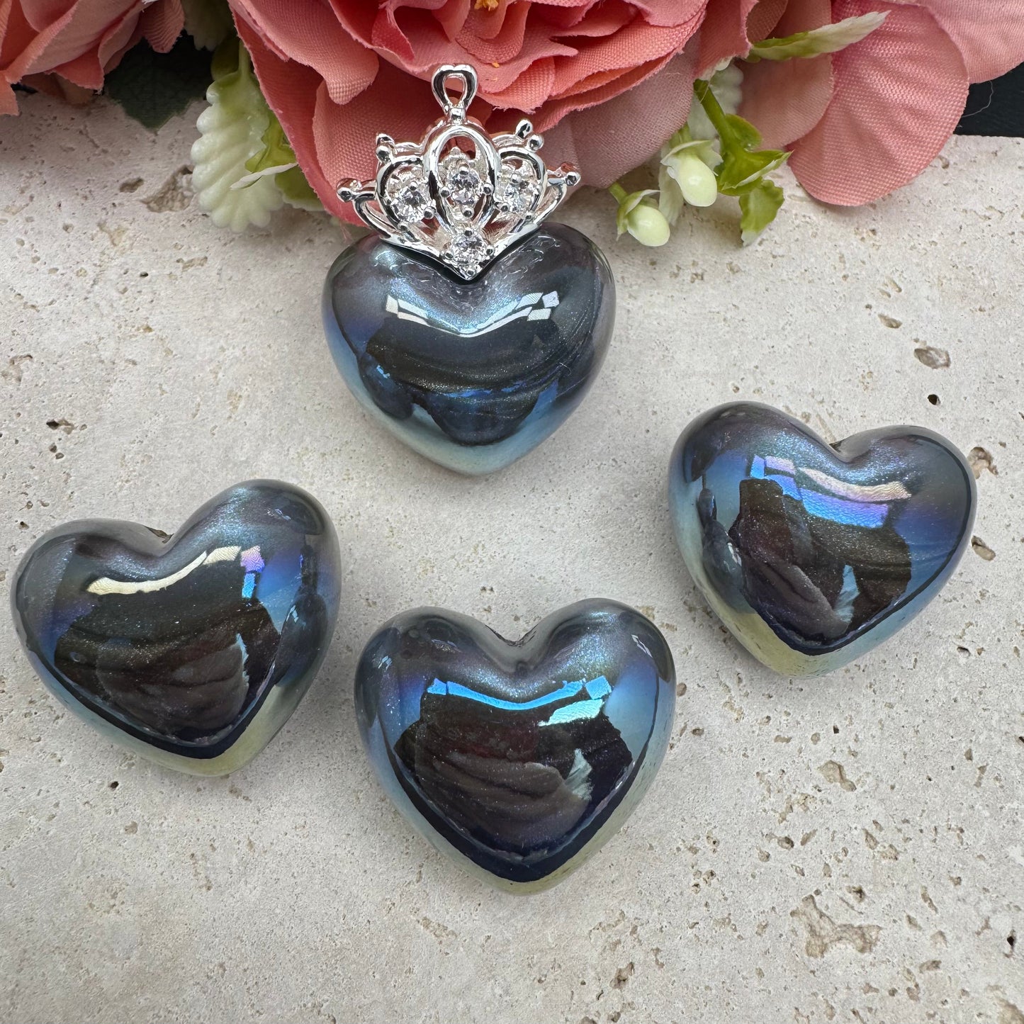 FS3431-17¡Á31mm Heart Shape Resin Beads (Half Hole) For Making Pendant