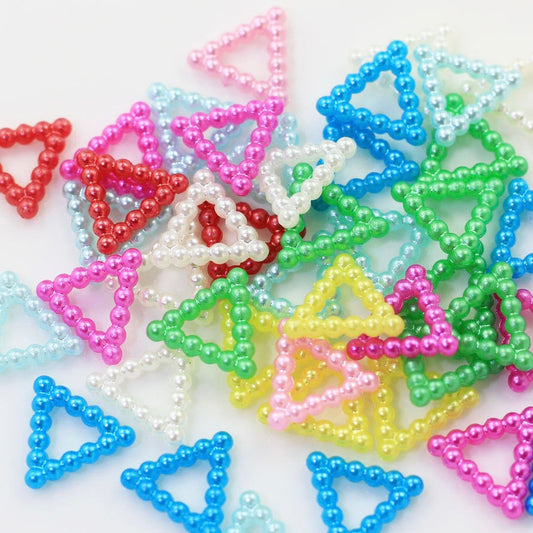 FS1992-10¡Á9mm Triangle Pearl Looking Acrylic Nail Charms For Making Fancy Beads Or Fancy Pen