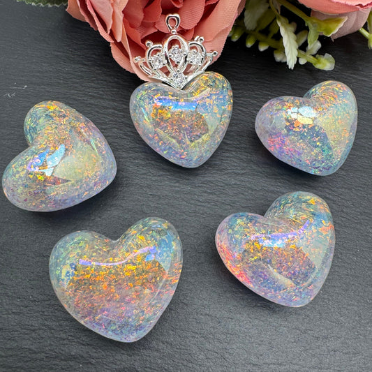 FS4612-17¡Á31mm UV Shiny Glitter Heart Resin Beads For Making Pendant