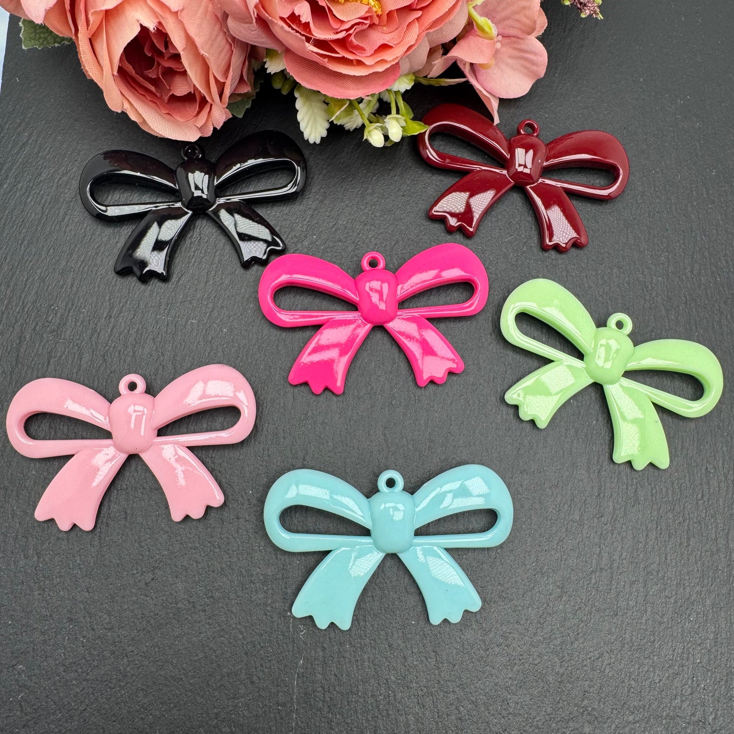 FS4358-58¡Á36mm Random Mixed Color Bow Charms