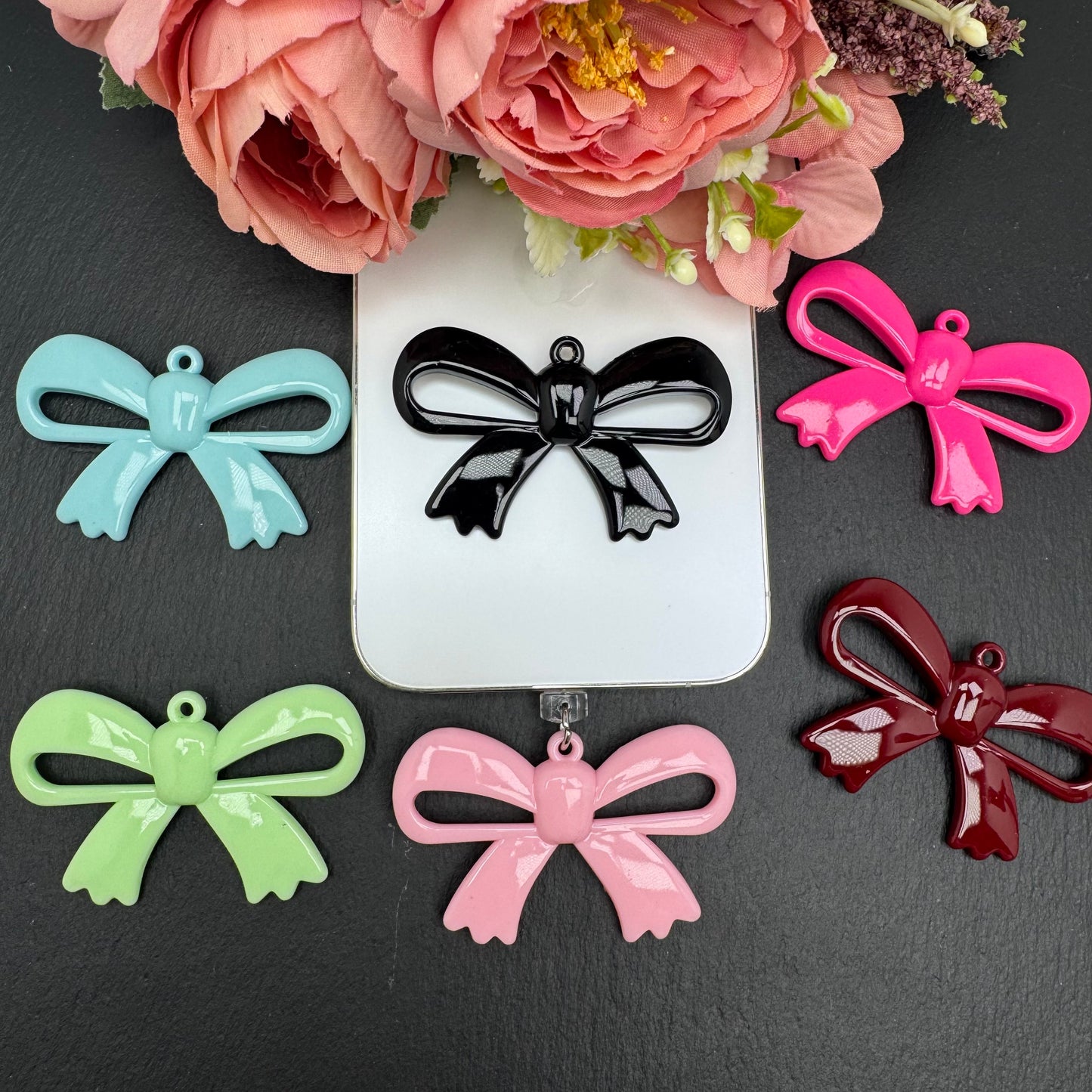 FS4358-58¡Á36mm Random Mixed Color Bow Charms