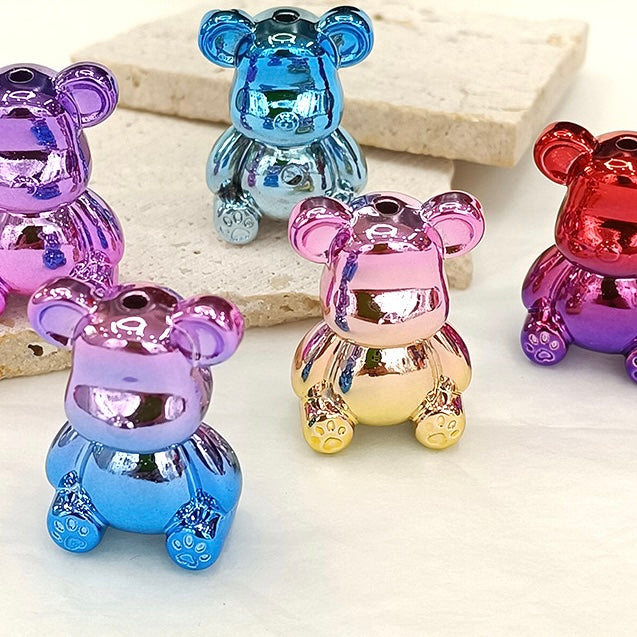 FS2326-33¡Á23mm Metallic Bear UV Shiny Acrylic Beads Fit For Beadable Pens