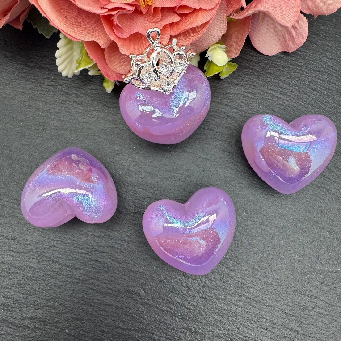 FS3431-17¡Á31mm Heart Shape Resin Beads (Half Hole) For Making Pendant