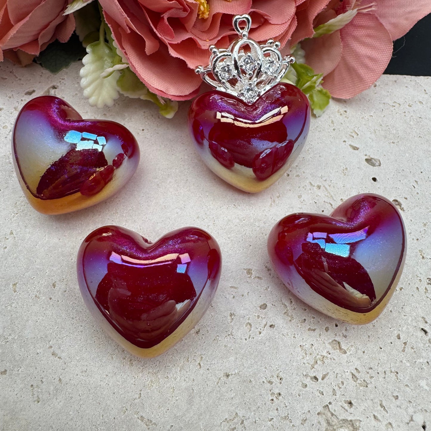 FS3431-17¡Á31mm Heart Shape Resin Beads (Half Hole) For Making Pendant