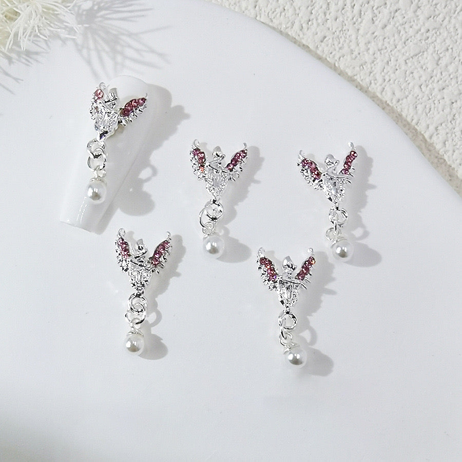 FS3812-11¡Á24mm Angle Wings With Diamond For Making Fancy Beads Or Fancy Pen