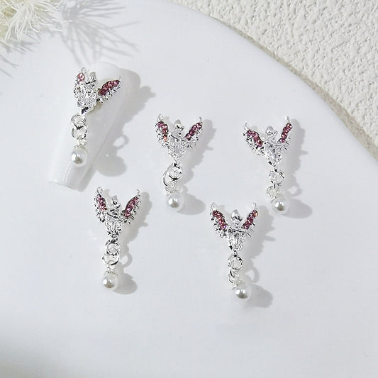 FS3812-11¡Á24mm Angle Wings With Diamond For Making Fancy Beads Or Fancy Pen