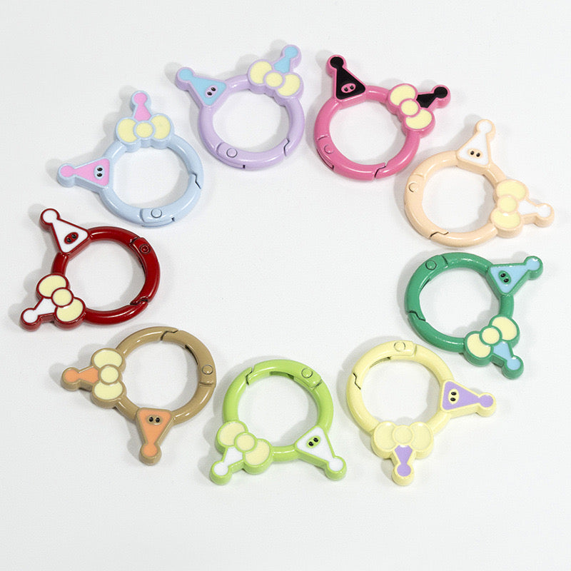 FS3566-Random Mixed Color Kuromi Painted Metal Key Ring