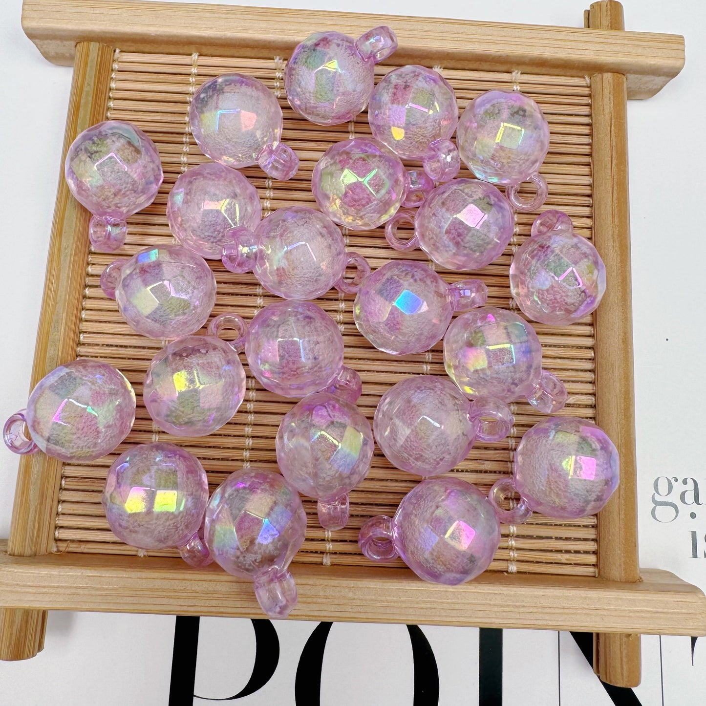 FS3930-16mm Clear Football Shape Bubble Acrylic Dangle Charms Beads For Making Car Hanger