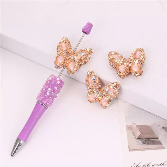 FS3982-3.6*3.5*1cm Butterfly Sparking Clay Beads Fit For Beadable Pens