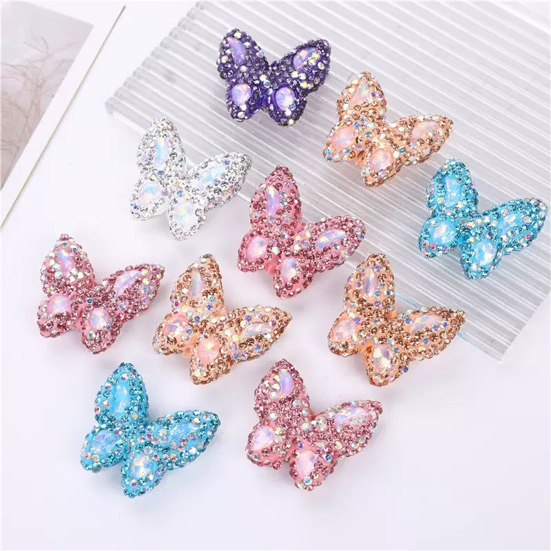 FS3982-3.6*3.5*1cm Butterfly Sparking Clay Beads Fit For Beadable Pens