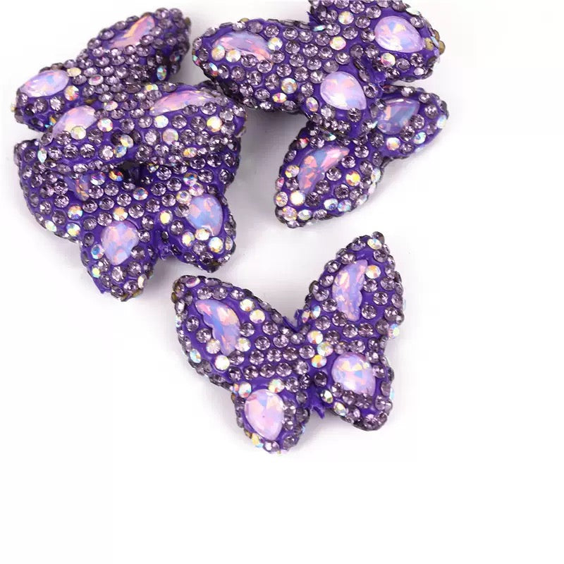 FS3982-3.6*3.5*1cm Butterfly Sparking Clay Beads Fit For Beadable Pens