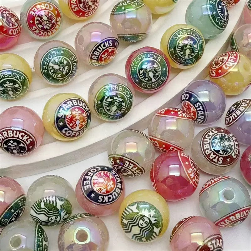 FS4254-16mm UV Coating Star Bucks Acrylic Beads Fit For Beadable