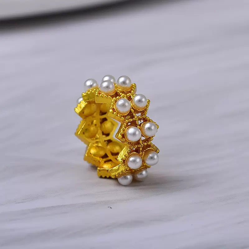 FS2846- 12mm Two Rows Pearl Alloy Spacers